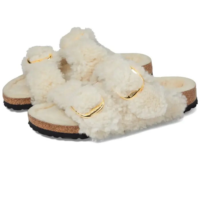 Birkenstock 勃肯 Arizona 白色毛毛拖鞋