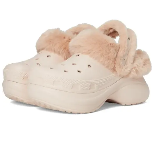 黄金码有货！Crocs 卡骆驰厚底毛毛洞洞鞋