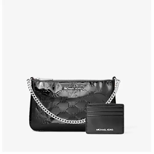 Michael Kors 漆皮压花腋下包+卡包组合