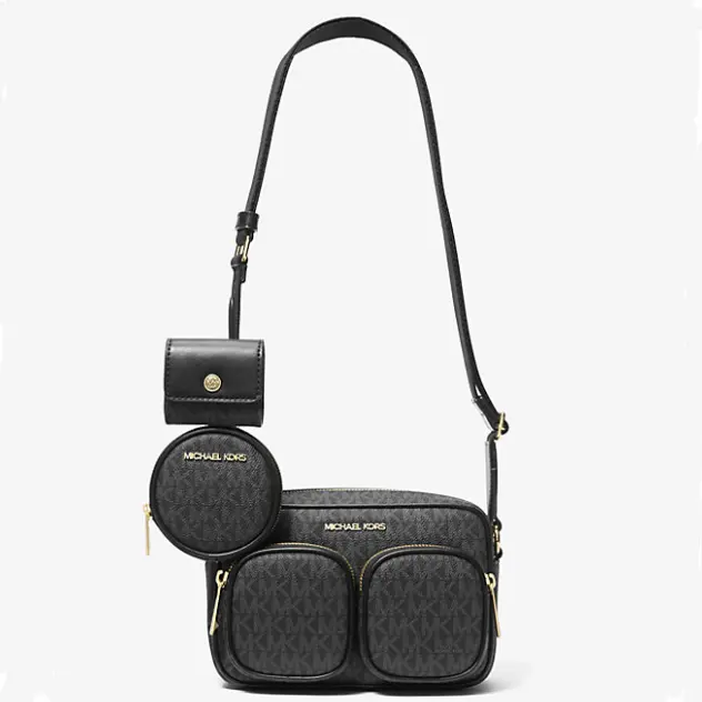 Michael Kors 中号老花斜挎包 带卡包+耳机包