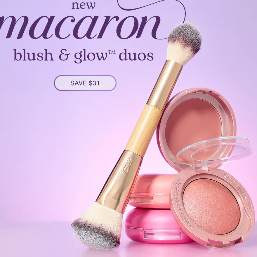 上新！Tarte 马卡龙腮红+双头腮红刷2件套