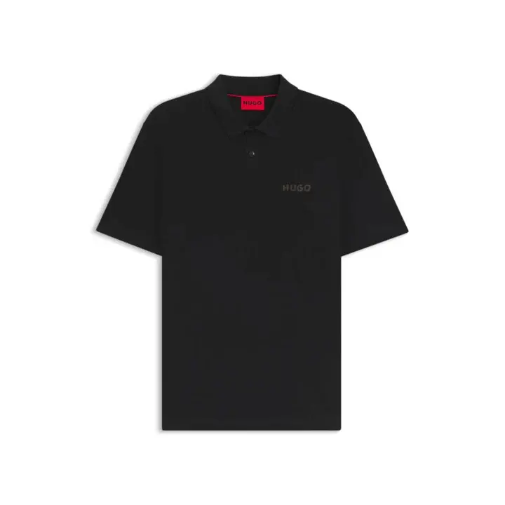HUGO 徽标贴花棉质珠地布Polo衫