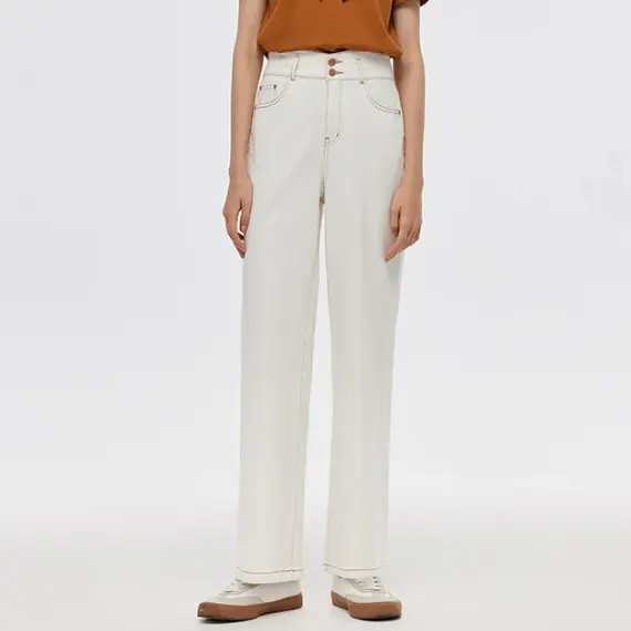 Goelia 歌莉娅 白色直筒裤