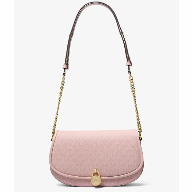 Michael Kors Mila 中号粉色老花斜挎包