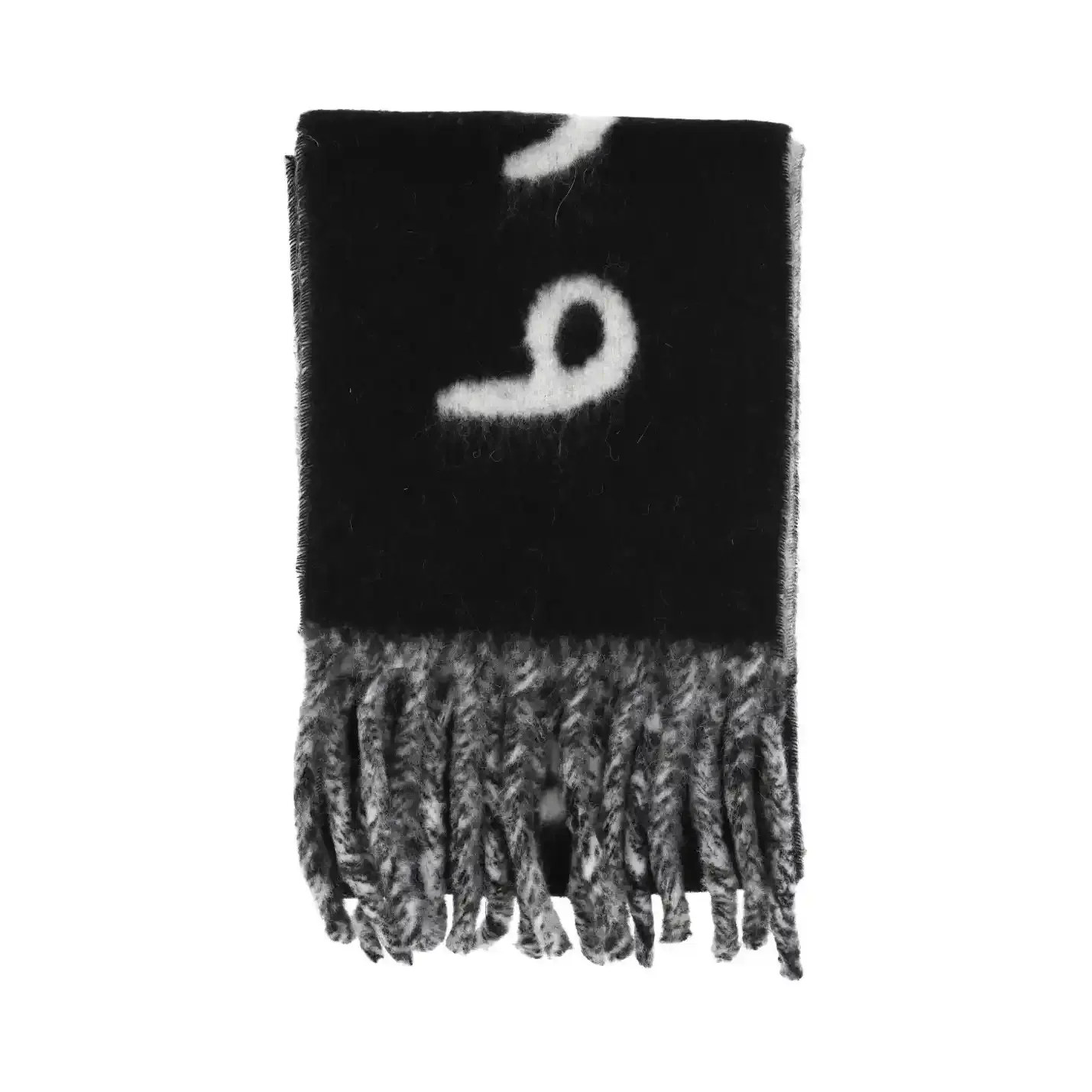 Burberry 巴宝莉黑色流苏边围巾