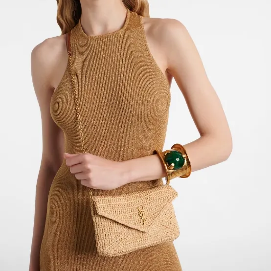 SAINT LAURENT 圣罗兰 Cassandre 迷你编织单肩包