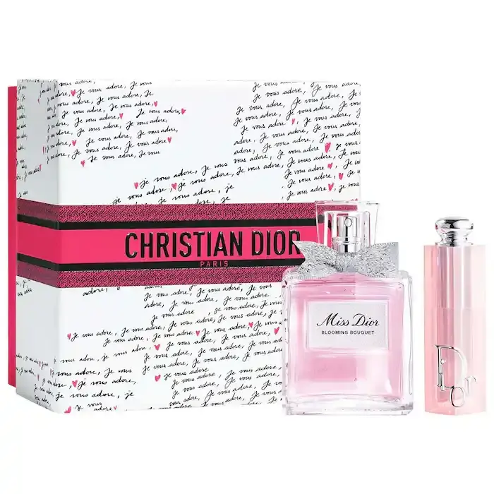 上新！Dior 迪奥变色唇膏#01+迪奥小姐花漾淡香水50ml套装