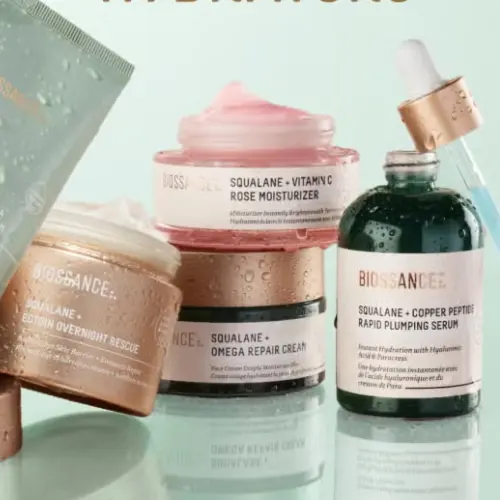 Biossance：保湿产品大促！入角鲨烷修护面霜、蓝铜胜肽精华等