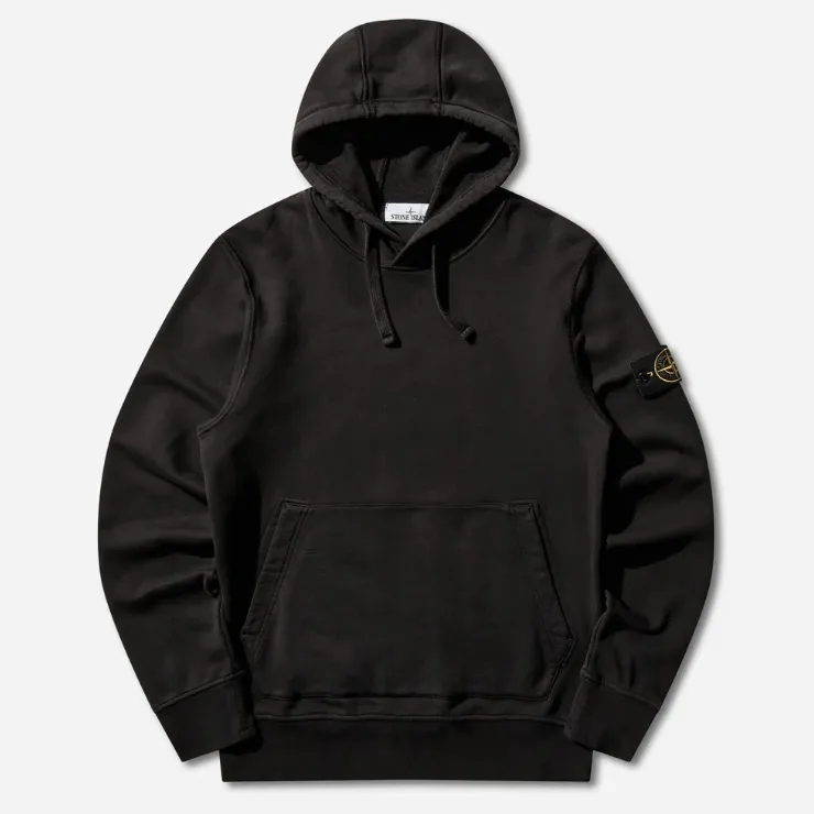 Stone Island 石头岛黑色抓绒连帽卫衣