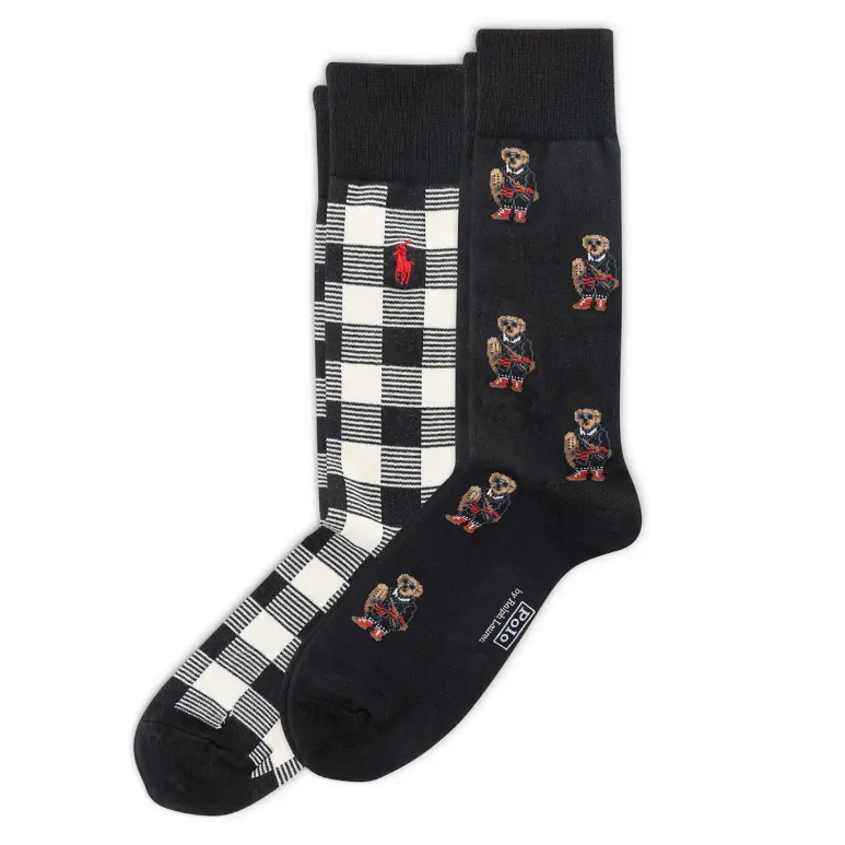 Polo Ralph Lauren 拉夫劳伦袜子 格纹+小熊