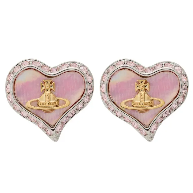 Vivienne Westwood 西太后 Petra 心形水晶镶嵌耳钉