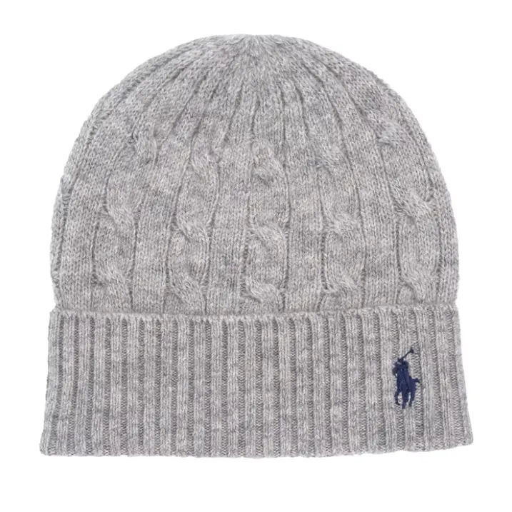 Polo Ralph Lauren 拉夫劳伦羊毛羊绒混纺麻花针织帽