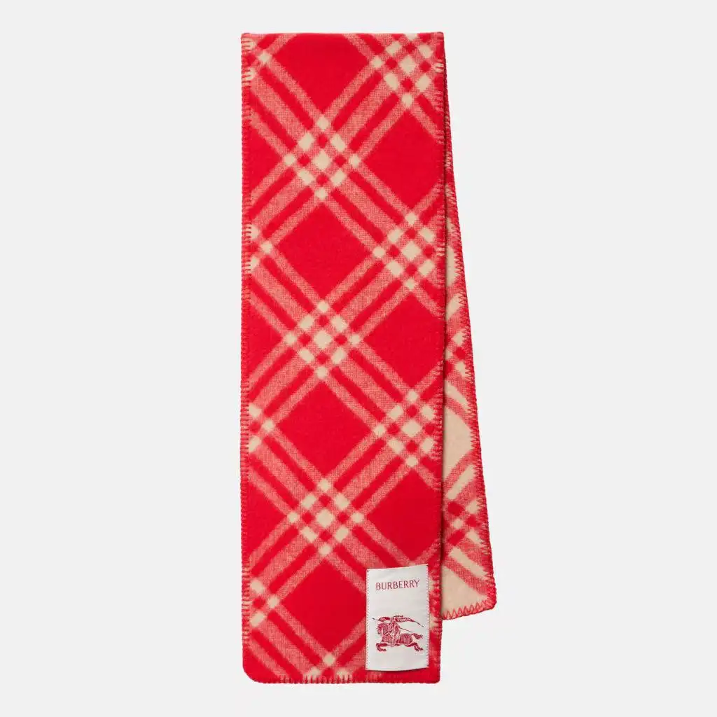 BURBERRY 巴宝莉红色格纹围巾