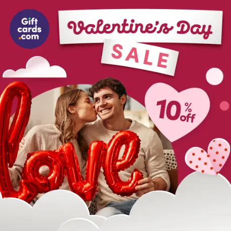 GiftCards.com：情人节大促 精选礼卡热卖 送礼推荐