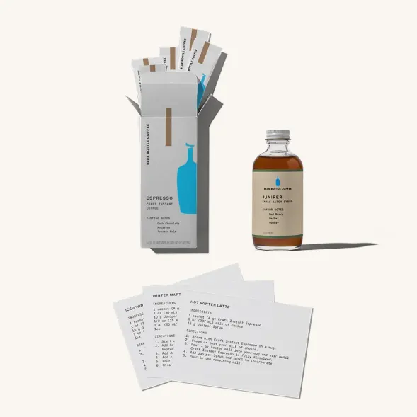 Blue Bottle Coffee 冬季拿铁套装（含4盎司糖浆、5包速溶咖啡粉、三张食谱卡）