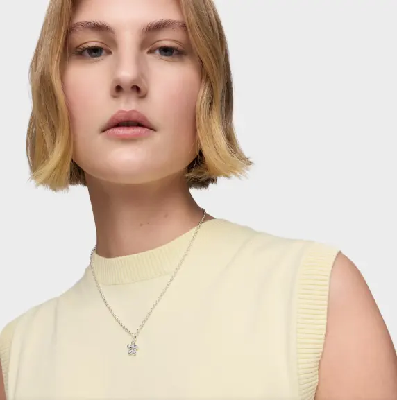 TOUS 短款银雏菊花项链