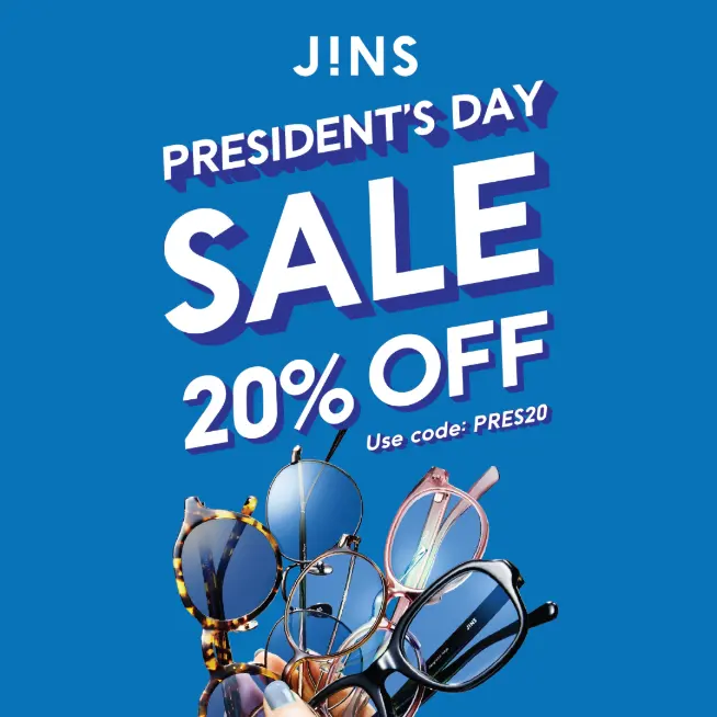 JiNS：总统日大促  邂逅舒适与时尚的配镜之选