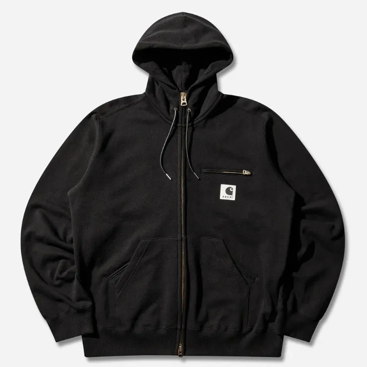 Sacai x Carhartt WIP 卡哈特联名款黑色连帽外套