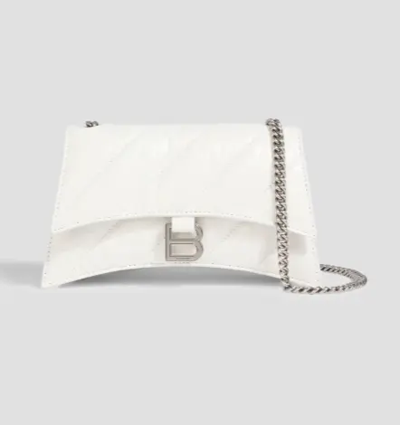 BALENCIAGA 压纹绗缝裂纹皮革单肩包