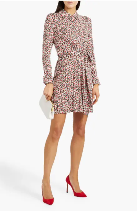 DVF Didi 印花弹力针织迷你裹身裙