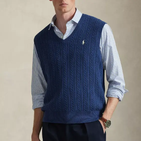 Polo Ralph Lauren 拉夫劳伦V领绞花毛衣马甲