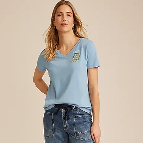 Farmers Market V 领经典款印花 T 恤