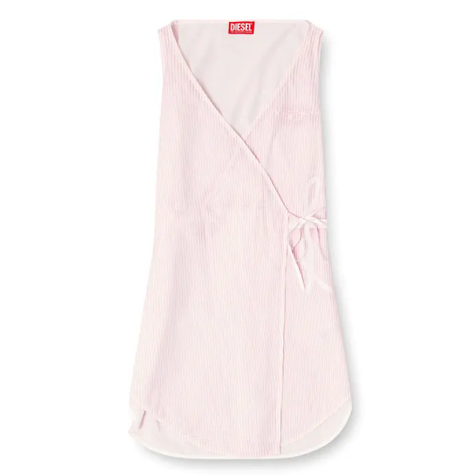 Diesel 粉白条纹无袖连衣裙