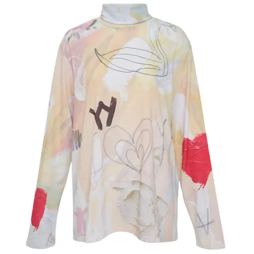 S码有货！OPEN YY  图案宽松高领T恤