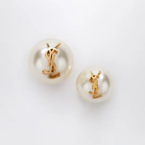Saint Laurent 圣罗兰珍珠徽标耳钉