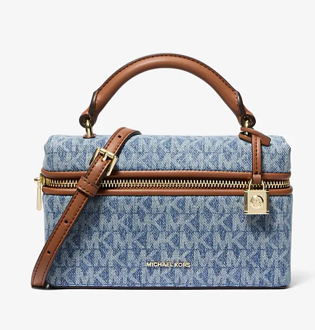 Michael Kors Jana 超小号牛仔老花化妆包