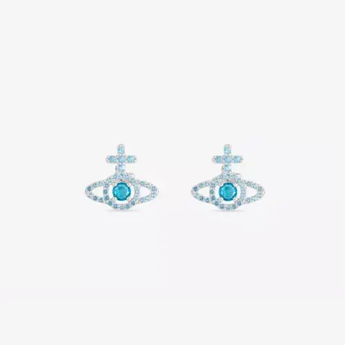 Vivienne Westwood 西太后 Olympia 十字架蓝土星耳环