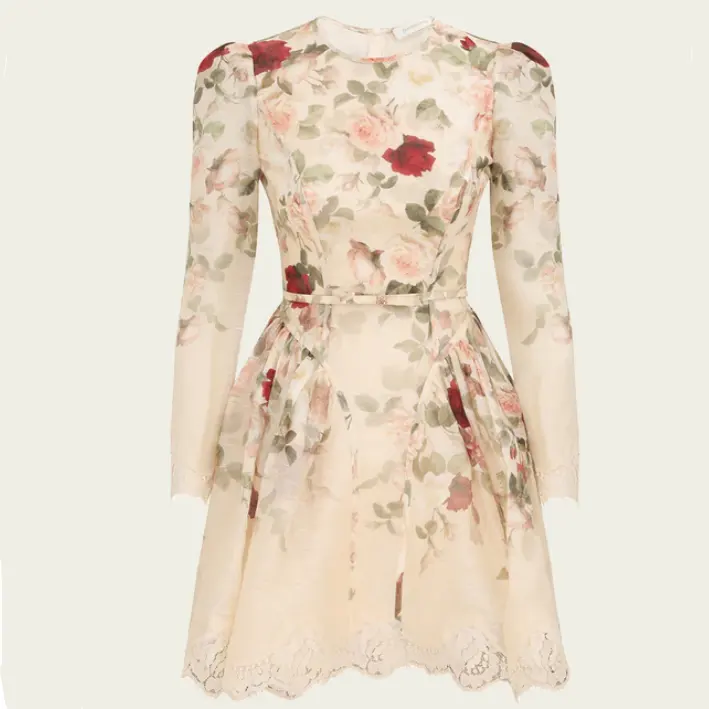 Zimmermann 宫廷复古玫瑰连衣裙