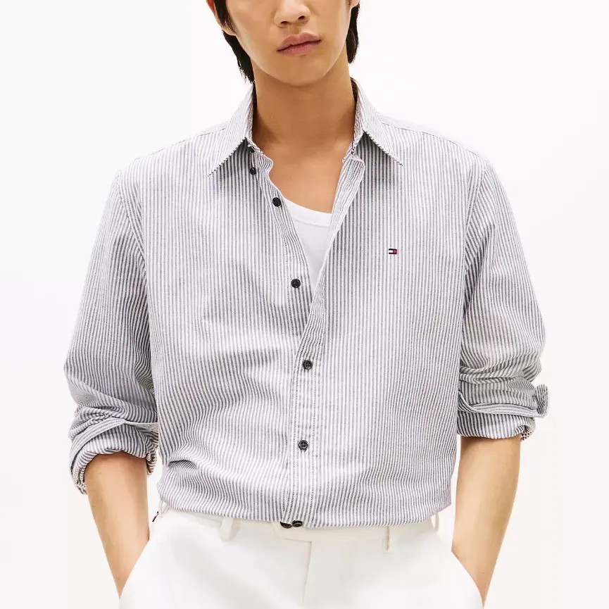 满额额外7折 TOMMY HILFIGER 经典版型条纹牛津衬衫