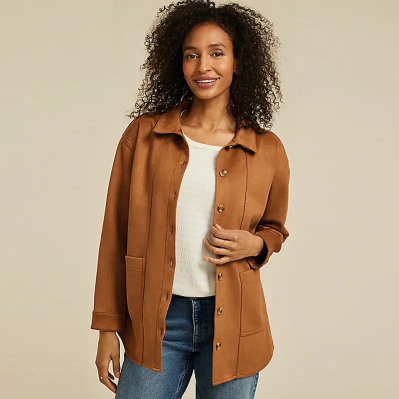 Maurices 仿麂皮衬衫式外套