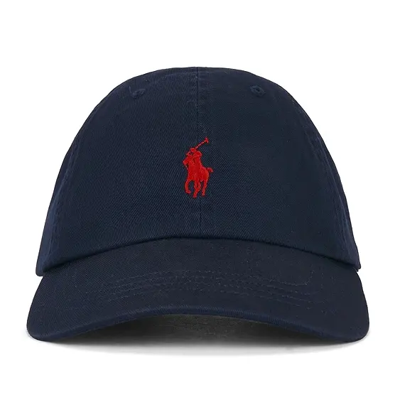 POLO RALPH LAUREN 拉夫劳伦藏青色红色小马徽标棒球帽