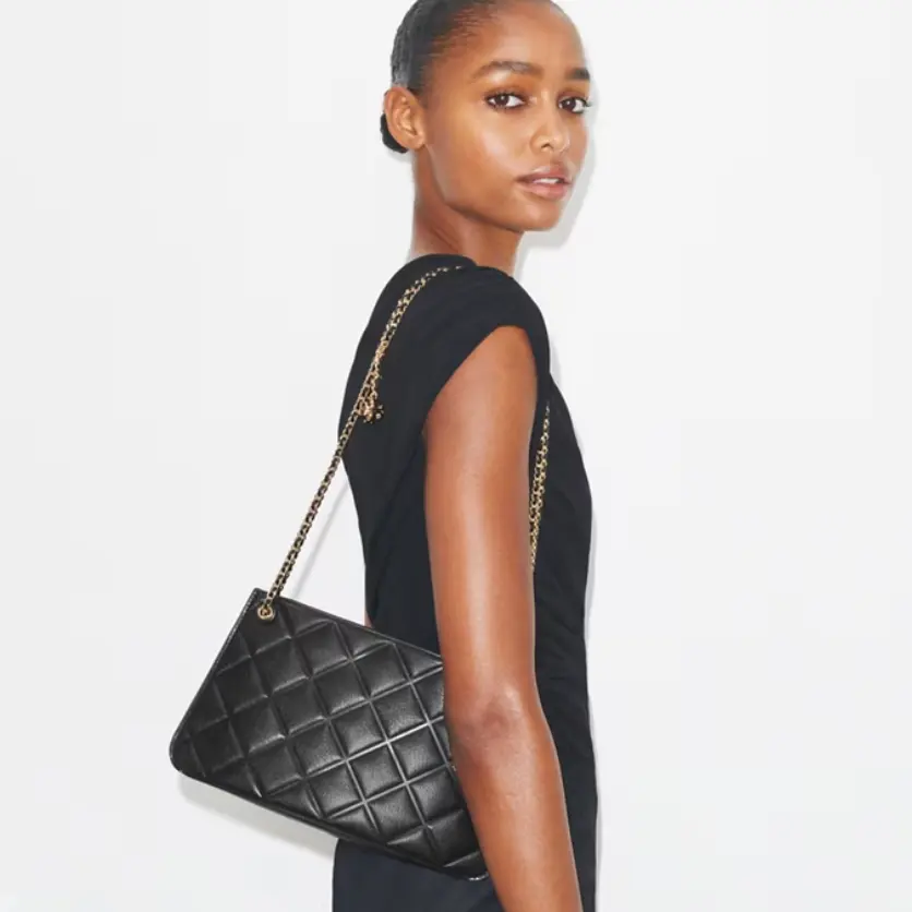 Tory Burch 汤丽柏琦 Fleming 菱格链条单肩包