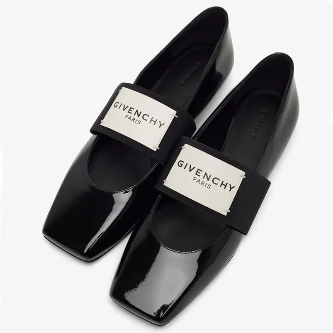 Givenchy 纪梵希 黑色Logo芭蕾鞋