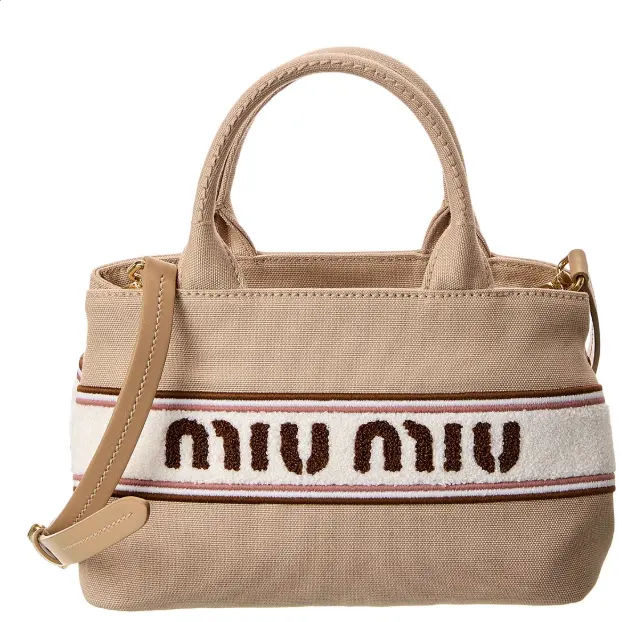 Miu Miu 帆布手提托特包