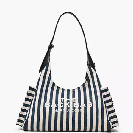 Marc Jacobs 蓝白条纹帆布单肩包