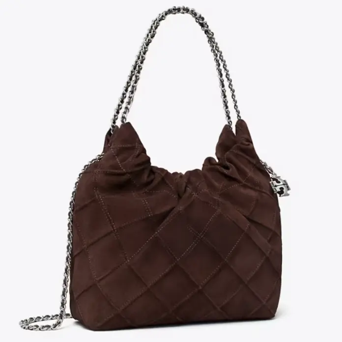 Tory Burch 汤丽柏琦 Fleming 迷你麂皮绒 Hobo包