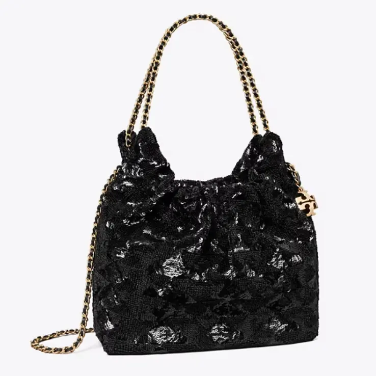 Tory Burch 汤丽柏琦 Fleming 迷你亮片Hobo包