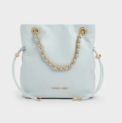 Charles & Keith 海盐蓝 Arya 编织肩带斜挎包