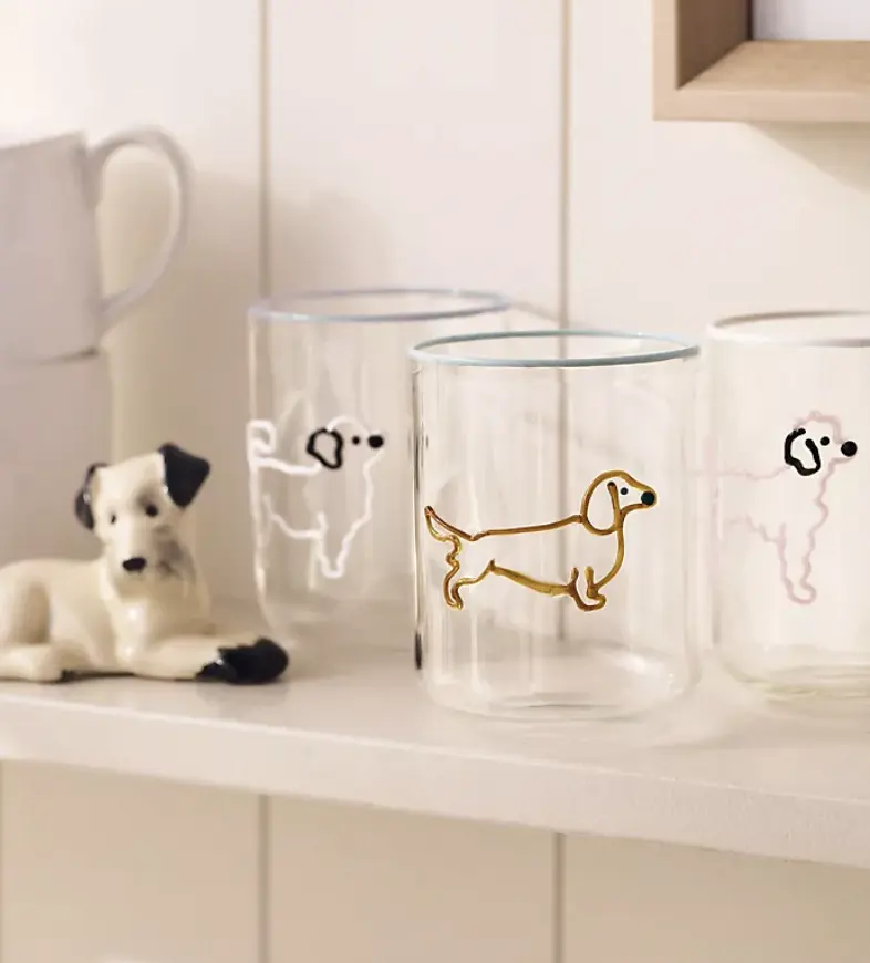 Anthropologie The Love Notes 狗狗玻璃杯