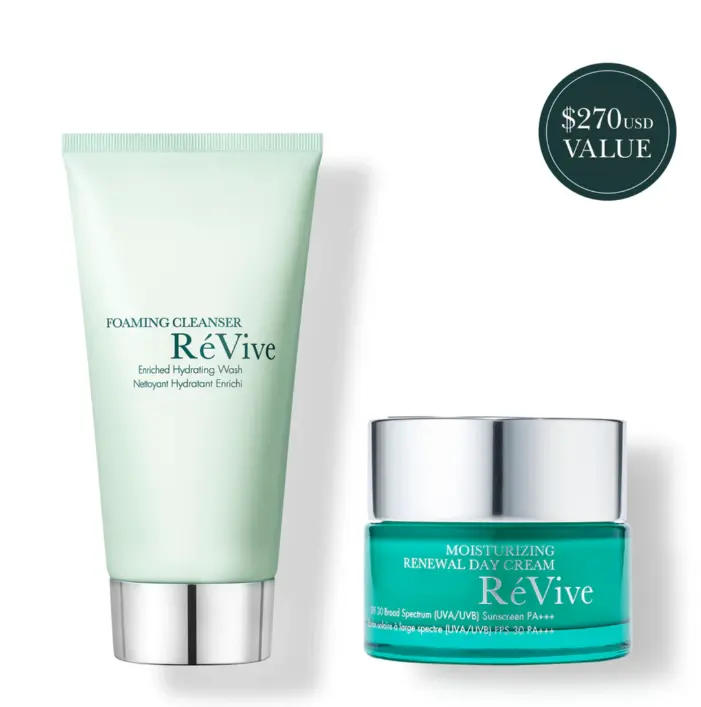 Revive 泡沫洁面乳和保湿焕新日霜套装