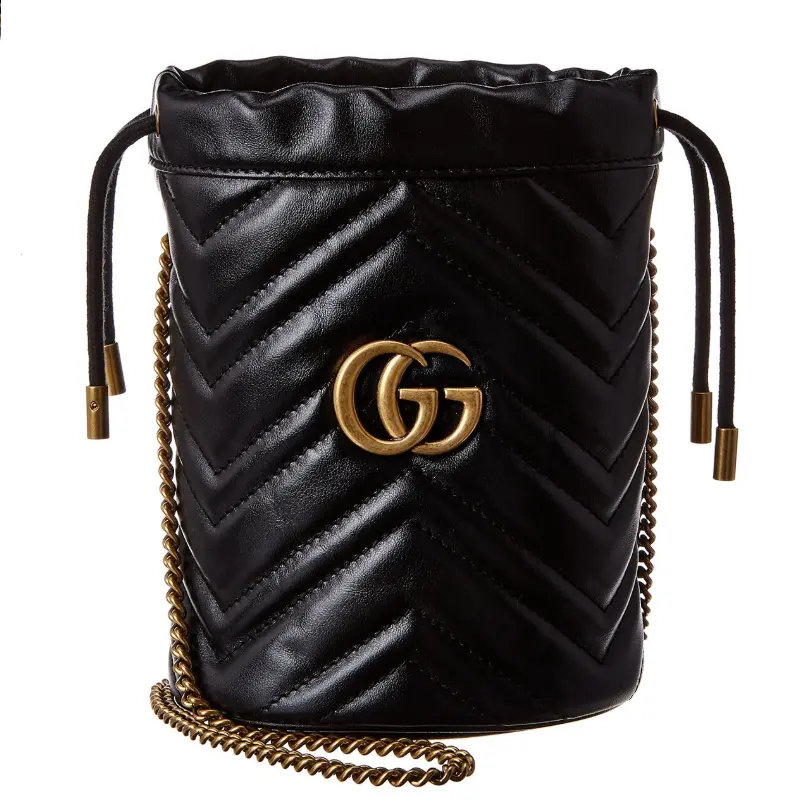 Gucci Marmont 迷你皮革水桶包