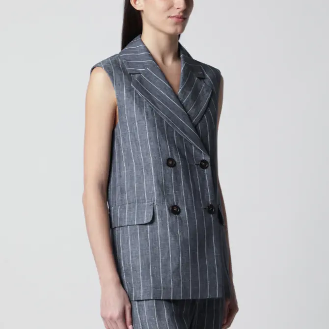 Max Mara 条纹亚麻马甲