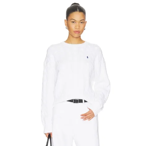 POLO RALPH LAUREN 拉夫劳伦白色绞花毛衣