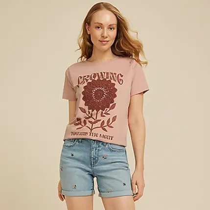 Maurices 钩织花卉经典版型印花T恤