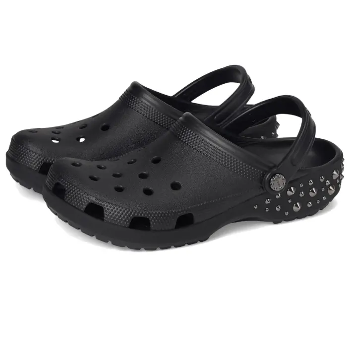 Crocs 卡骆驰黑色铆钉洞洞鞋