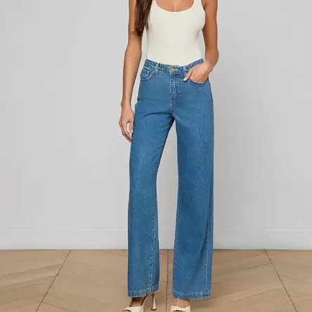 L'AGENCE Scottie 阔腿牛仔裤